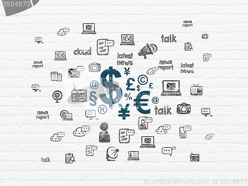 Image of News concept: Finance Symbol on wall background