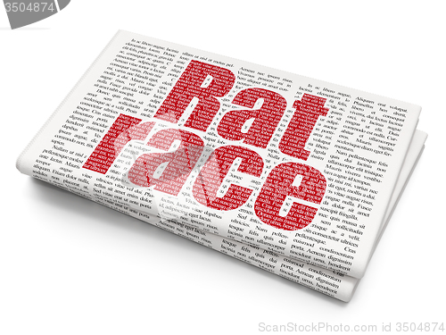 Image of Finance concept: Rat Race on Newspaper background