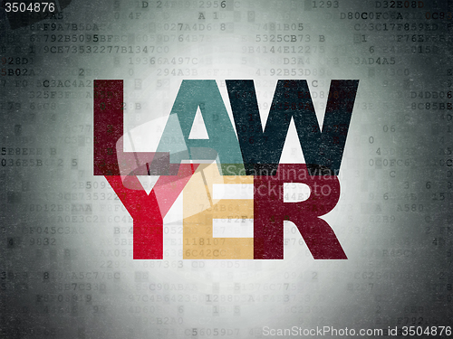 Image of Law concept: Lawyer on Digital Paper background