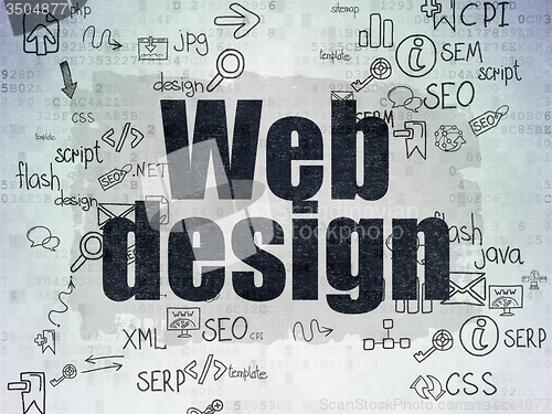 Image of Web design concept: Web Design on Digital Paper background