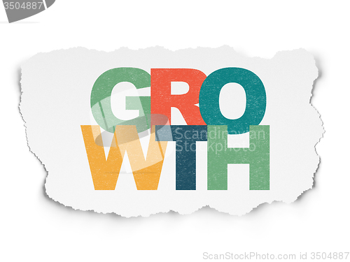 Image of Finance concept: Growth on Torn Paper background