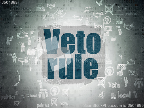 Image of Political concept: Veto Rule on Digital Paper background