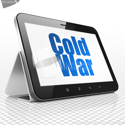 Image of Political concept: Tablet Computer with Cold War on display