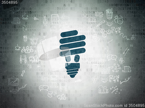 Image of Business concept: Energy Saving Lamp on Digital Paper background