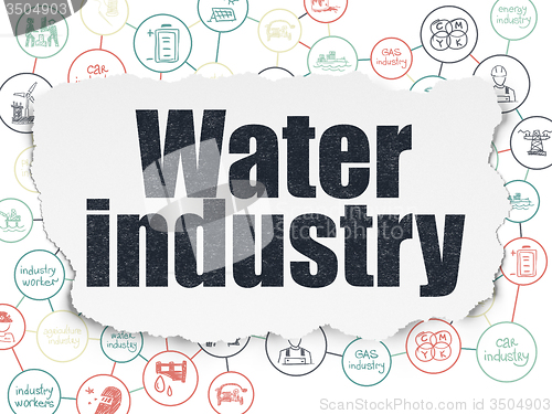 Image of Industry concept: Water Industry on Torn Paper background