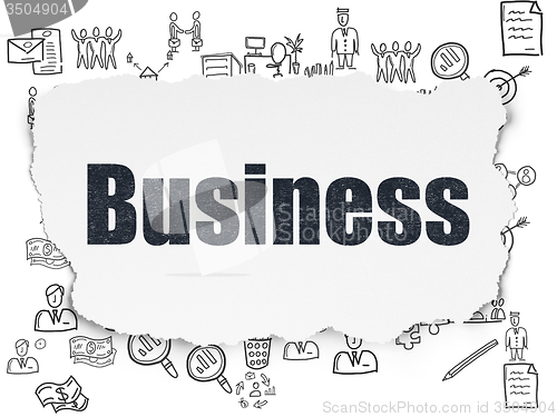 Image of Finance concept: Business on Torn Paper background