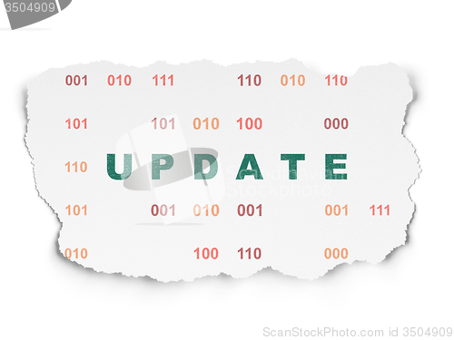 Image of Web design concept: Update on Torn Paper background