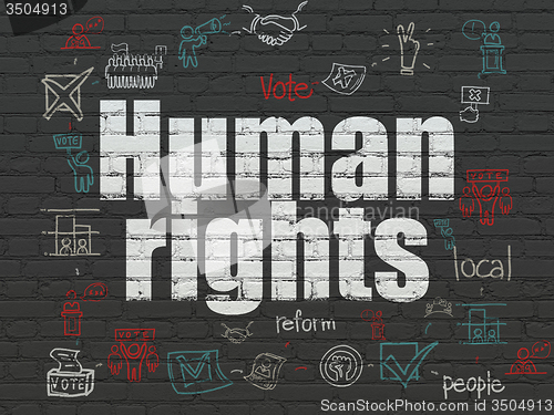 Image of Political concept: Human Rights on wall background