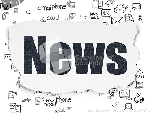 Image of News concept: News on Torn Paper background
