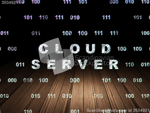 Image of Cloud computing concept: Cloud Server in grunge dark room