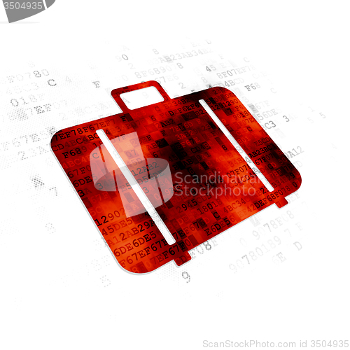 Image of Vacation concept: Bag on Digital background