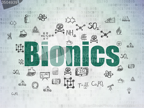 Image of Science concept: Bionics on Digital Paper background