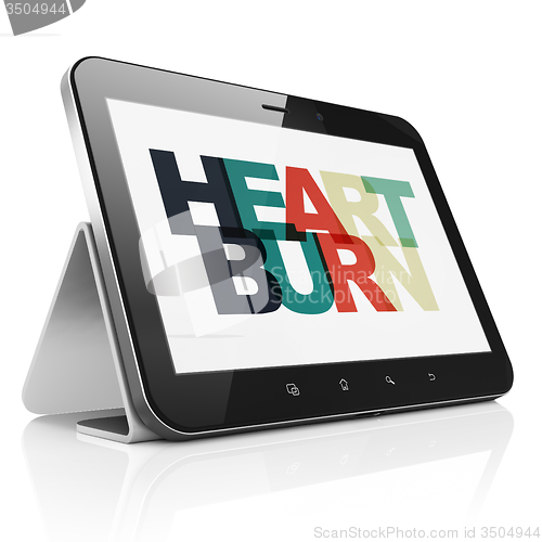 Image of Healthcare concept: Tablet Computer with Heartburn on  display