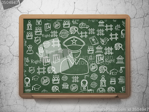 Image of Law concept: Police on School Board background