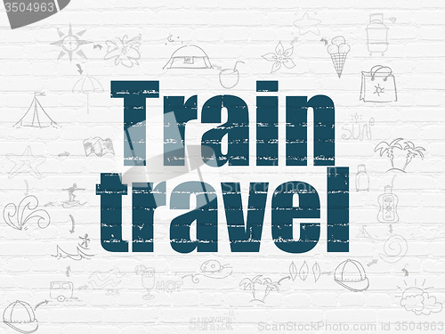 Image of Vacation concept: Train Travel on wall background