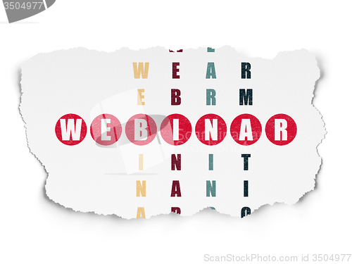 Image of Studying concept: Webinar in Crossword Puzzle