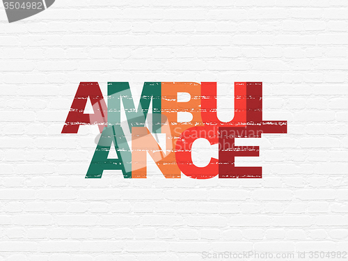 Image of Medicine concept: Ambulance on wall background