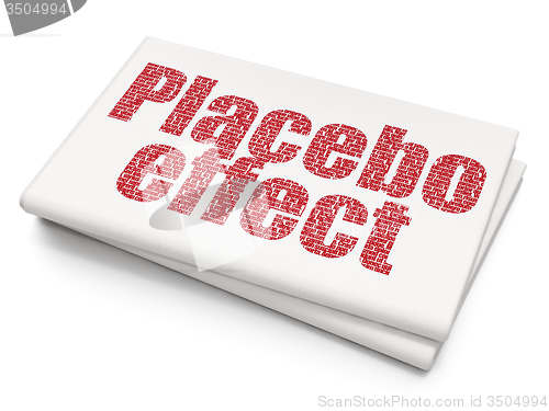 Image of Medicine concept: Placebo Effect on Blank Newspaper background