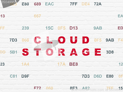 Image of Cloud computing concept: Cloud Storage on wall background