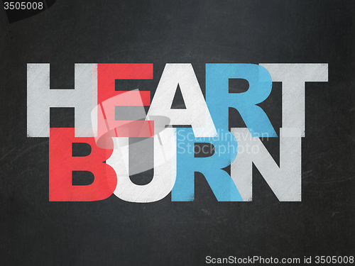 Image of Medicine concept: Heartburn on School Board background