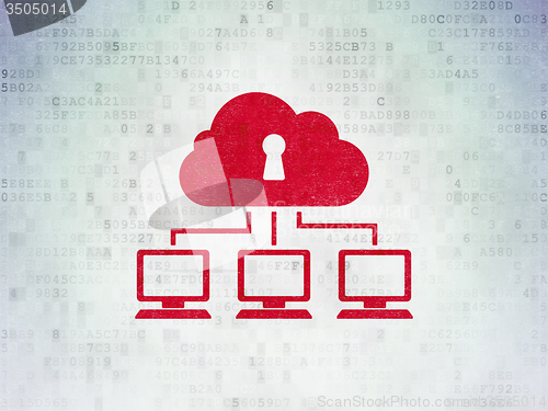 Image of Cloud networking concept: Cloud Network on Digital Paper background
