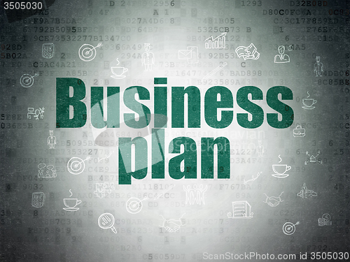 Image of Business concept: Business Plan on Digital Paper background