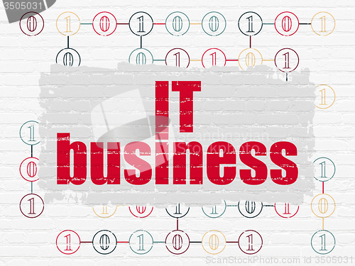 Image of Finance concept: IT Business on wall background