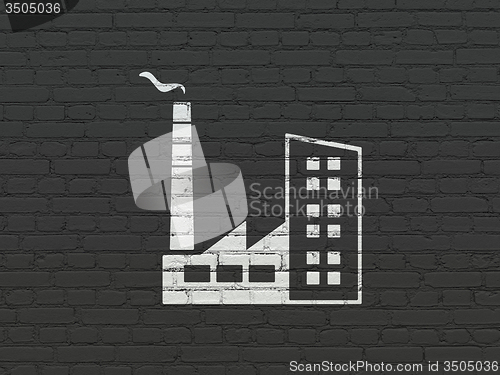 Image of Industry concept: Industry Building on wall background