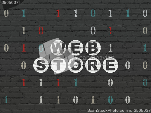 Image of Web design concept: Web Store on wall background