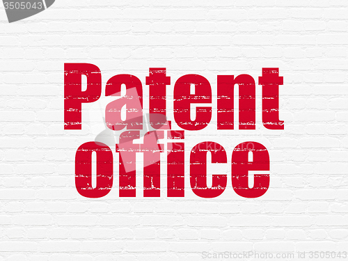 Image of Law concept: Patent Office on wall background