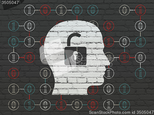 Image of Business concept: Head With Padlock on wall background