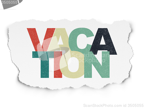 Image of Travel concept: Vacation on Torn Paper background