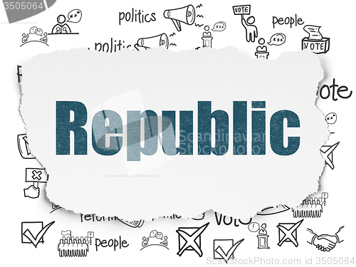 Image of Political concept: Republic on Torn Paper background