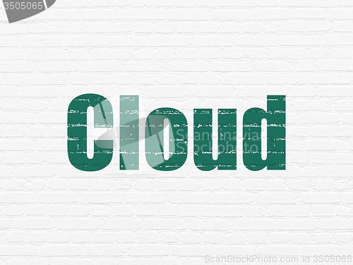 Image of Cloud networking concept: Cloud on wall background