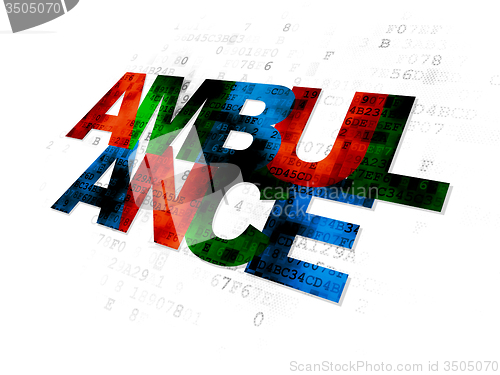 Image of Medicine concept: Ambulance on Digital background