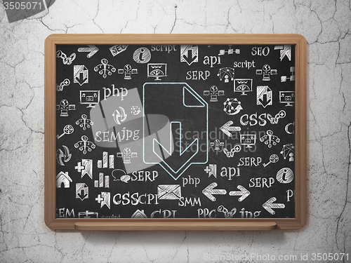 Image of Web development concept: Download on School Board background