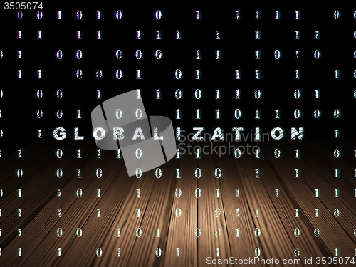 Image of Finance concept: Globalization in grunge dark room