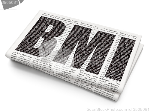 Image of Health concept: BMI on Newspaper background