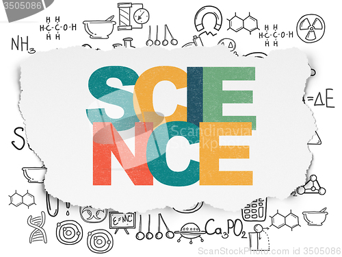 Image of Science concept: Science on Torn Paper background