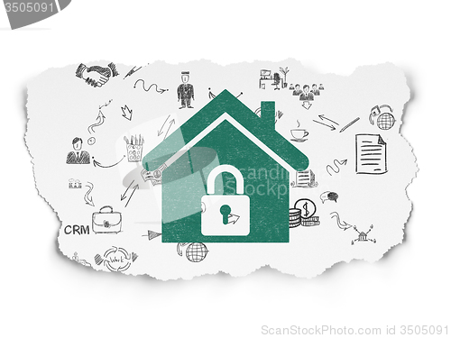 Image of Business concept: Home on Torn Paper background