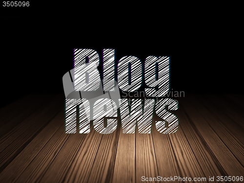 Image of News concept: Blog News in grunge dark room