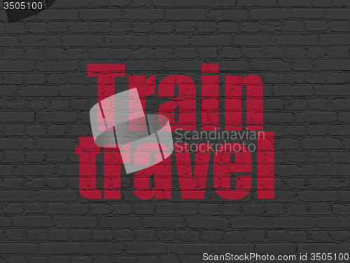 Image of Vacation concept: Train Travel on wall background