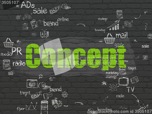 Image of Marketing concept: Concept on wall background