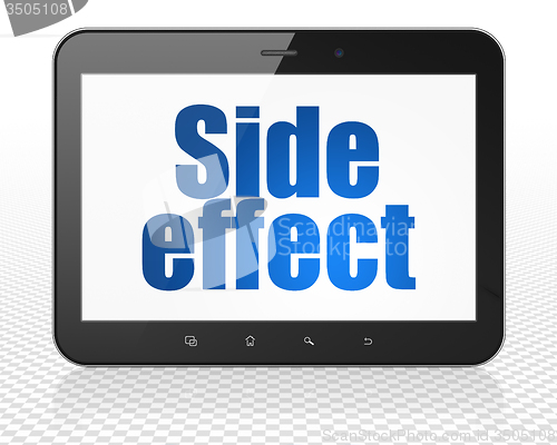 Image of Health concept: Tablet Pc Computer with Side Effect on display