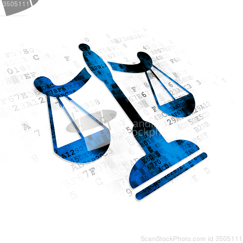 Image of Law concept: Scales on Digital background