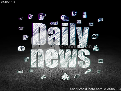 Image of News concept: Daily News in grunge dark room