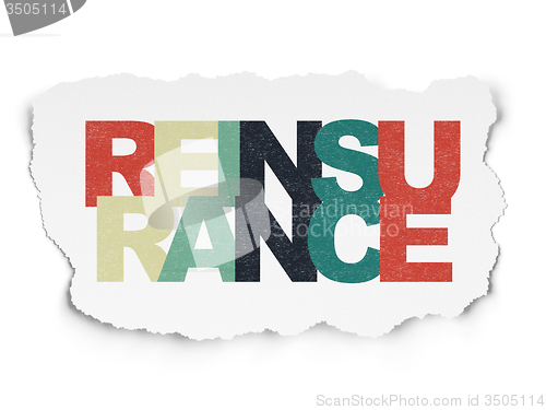 Image of Insurance concept: Reinsurance on Torn Paper background