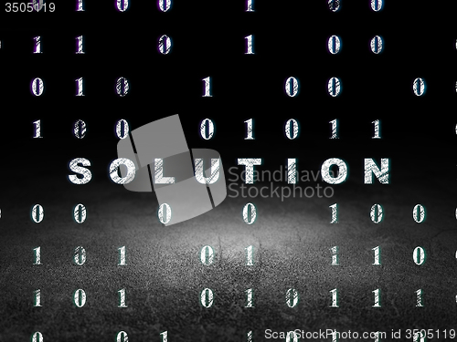 Image of Business concept: Solution in grunge dark room