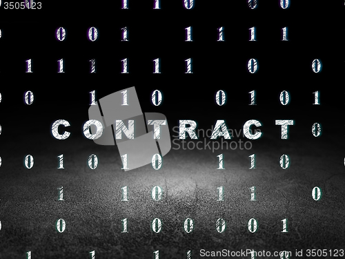 Image of Finance concept: Contract in grunge dark room