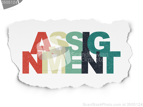 Image of Law concept: Assignment on Torn Paper background